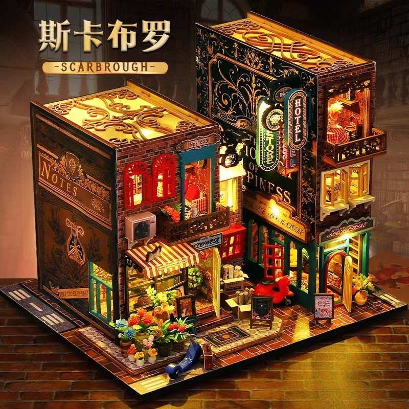 3D diy hand-assembled wooden miniature doll house mini model kit puzzle christmas gift toy for children