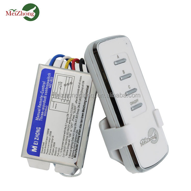 Three channels 95V-240V controller Power switch of household lamps 433MHz Radio frequency remote switch