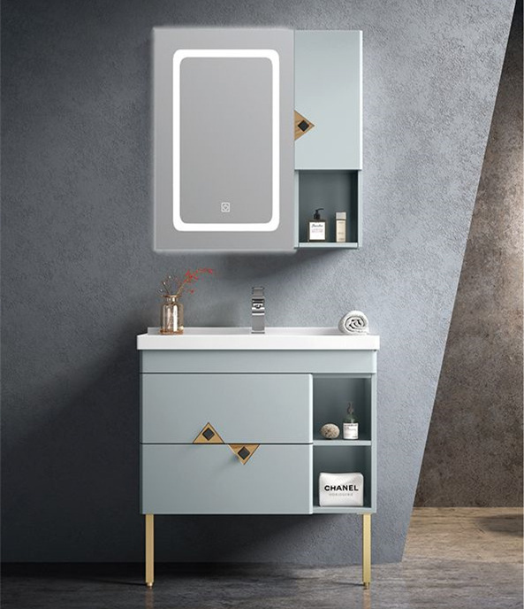 Factory direct PVC floor bathroom washbasin cabinet