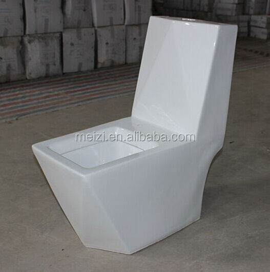 Diamond ceramic toilet one piece pedestal basin