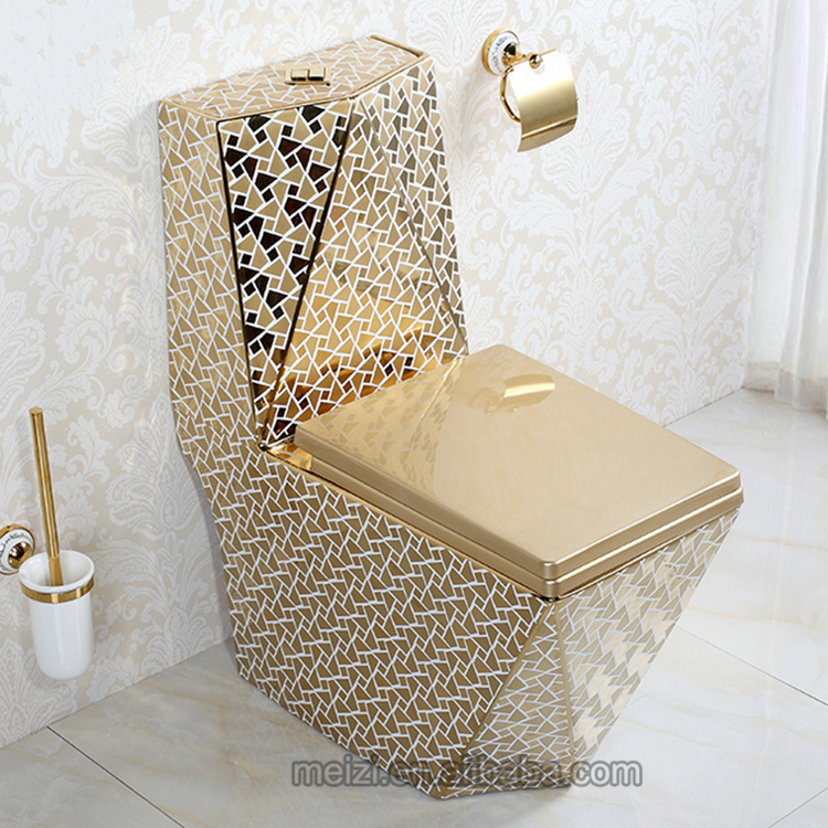 Diamond ceramic toilet one piece pedestal basin