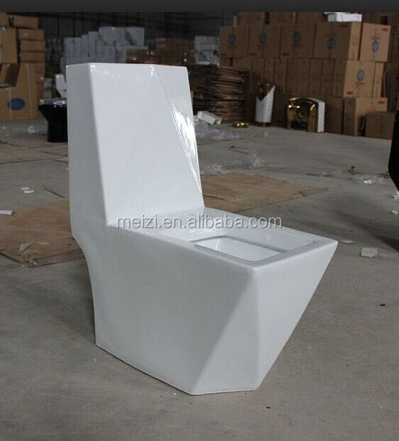 Diamond ceramic toilet one piece pedestal basin