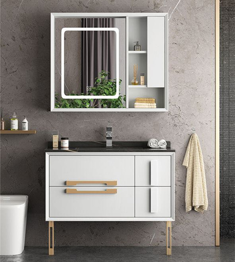 Factory direct PVC floor bathroom washbasin cabinet