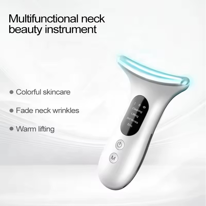 Ems Facial Massager Skin Tightening Facial Lifting Device Anti Aging 3 Colors Light Therapy Face And Neck Lifting Massager