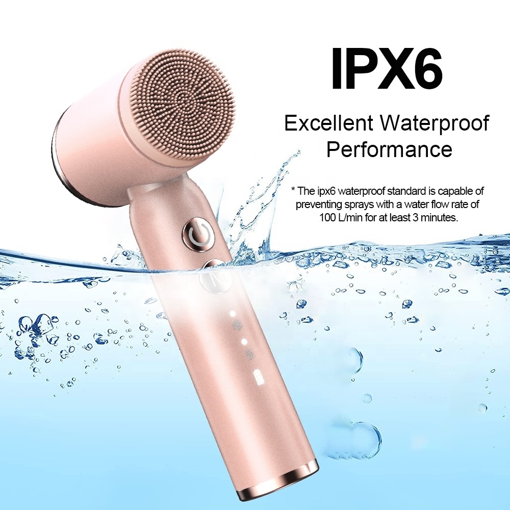 Rechargeable Electric Facial Deep Cleansing 4 Heads Hot Cold Compress Massage Skin Care Waterproof Face Wash Spin Brush