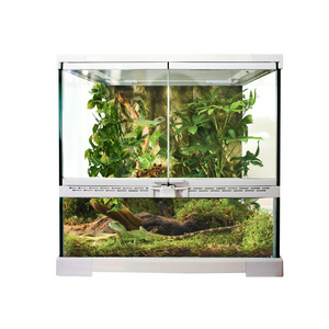 White Glass Terrarium Double door rainforest cage reptile habitat glass pet box for bearded dragon,tortoise,iguana