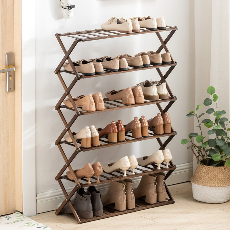 Tall wooden storage 50 pair shoe rack shelf