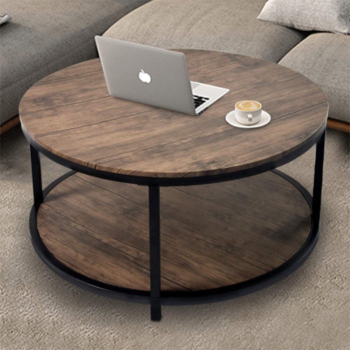 sofa modern living room mini center table 2 tire living room luxury nordic modern round wooden wood Coffee Table set