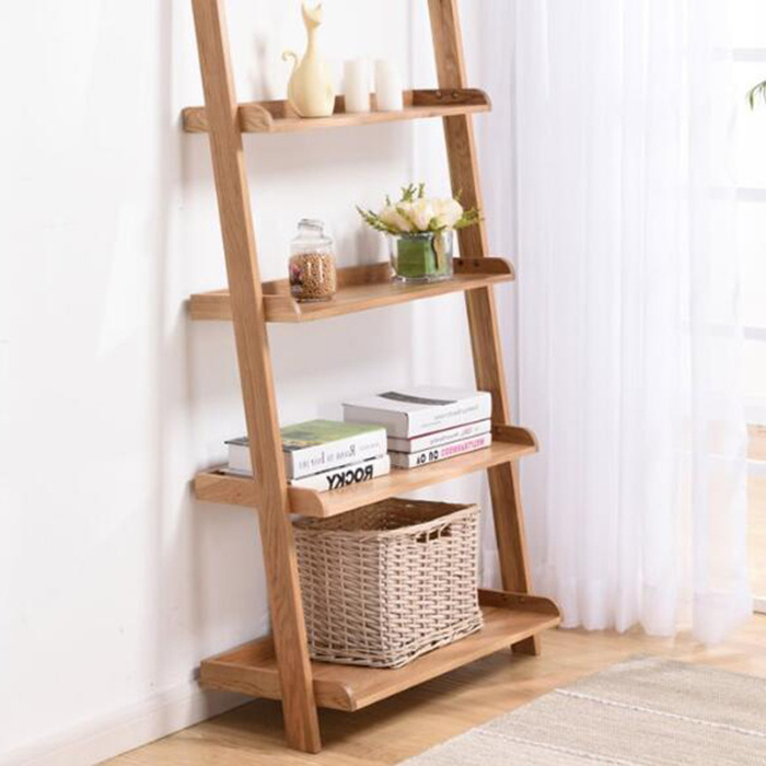 High Quality Wall Stand Ladder Shelving Unit 5 Tier Display Stand Book Shelf Wall Rack Storage