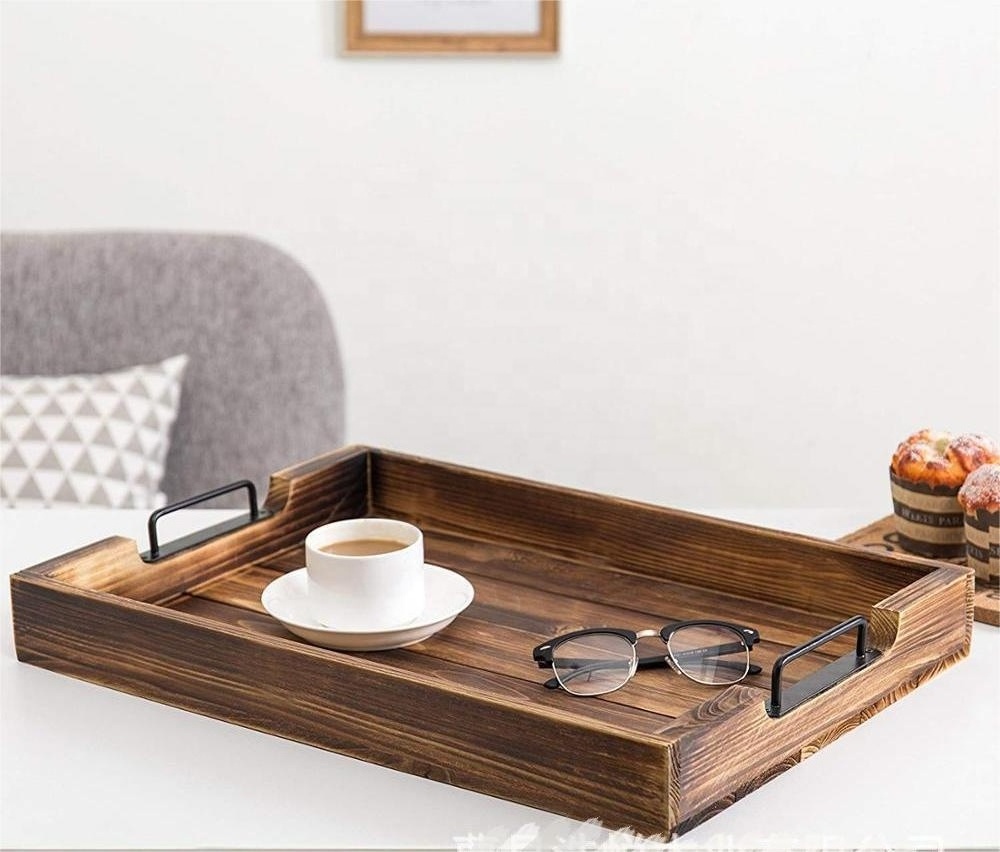 Acacia High Standard Wood Coffee tray For Office and Meeting Serving Wholesale Wooden tea Tray For Interior Home Decoration