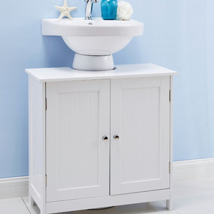 Under Sink Storage bathroom cabinet Unit White Wood Bathroom Cabinet Floor Vanity