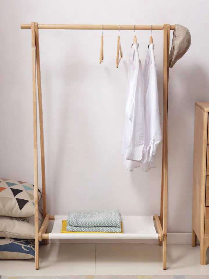 Simple Design Bamboo Garment Racks Wooden Coat Clothing Rack Wood Cat Hangers