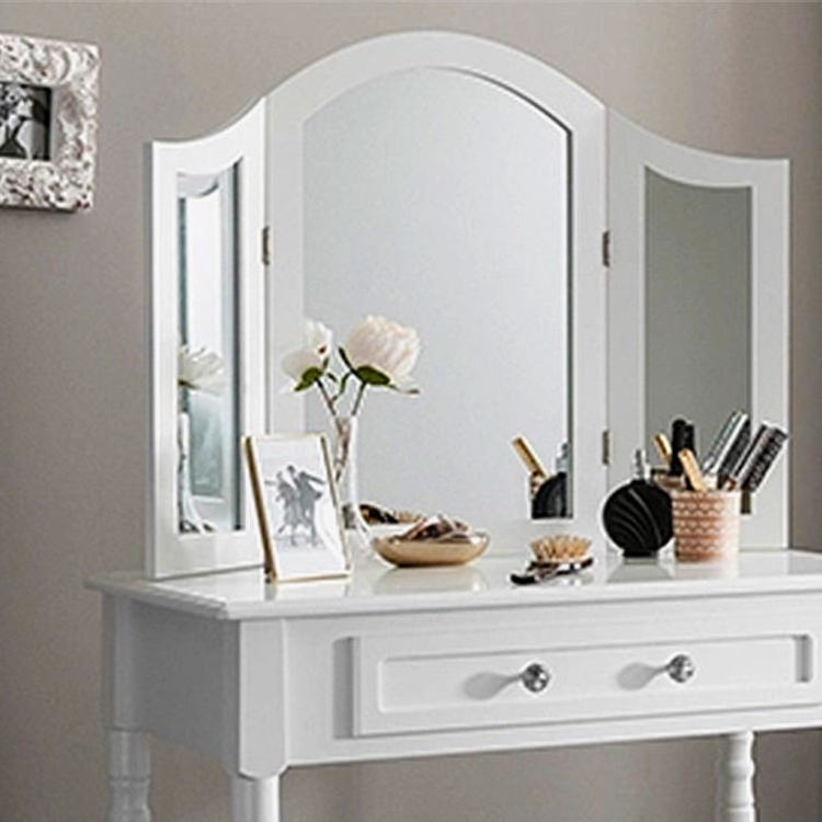 New Bedroom Set Home Decoration Modern European Mirror Wood Wooden Style Furniture Dressing Table