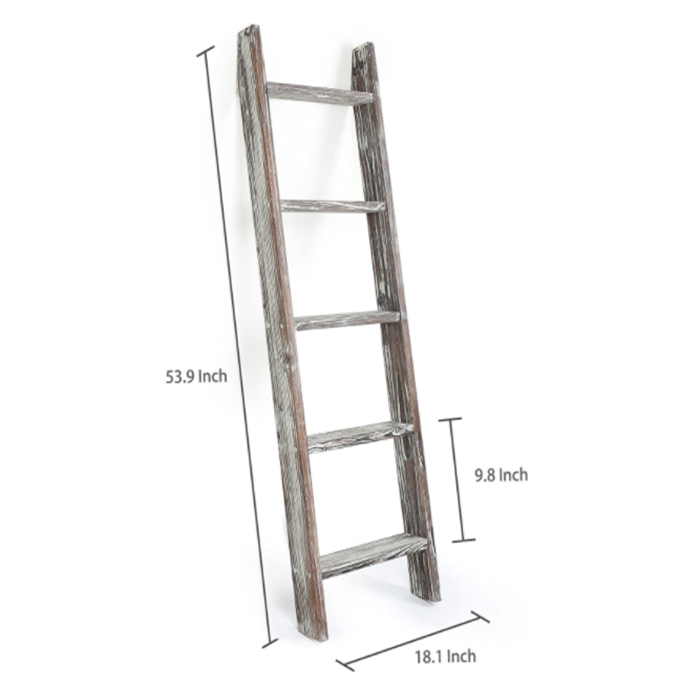 Wholesale 5 Layers Clothes Hanger Wood Ladder Towel Shelf Living Room Storage Towel Ladder