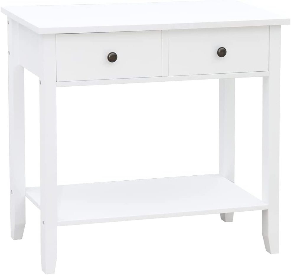 Windsor Console Table With Undershelf Living Room Hall Way Furniture 2 Drawer White storage cabinet