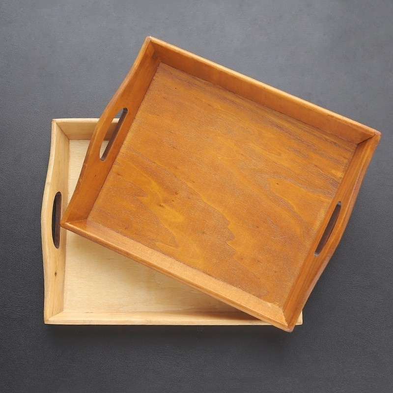 Acacia High Standard Wood Coffee tray For Office and Meeting Serving Wholesale Wooden tea Tray For Interior Home Decoration