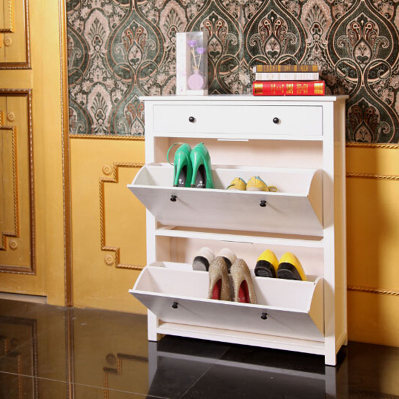 Factory Direct Sales White Shoe Storage Cabinet with Sliding Door