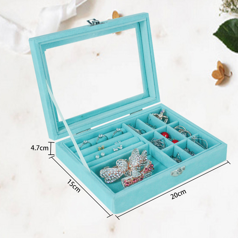 Wooden Jewelry Box Classical Wooden Jewelry Organizer Round Corner Jewelry Box For Necklaces Earrings Rings