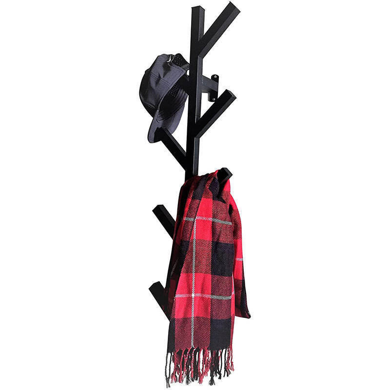 Manufacturer Black Color Coat Rack Entryway Organizer Modern Style Hall Tree With Shoe Shelf