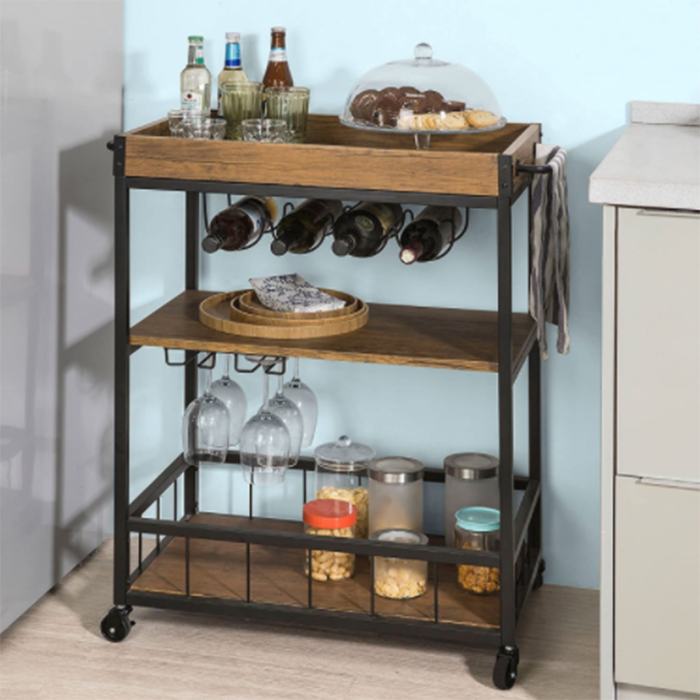 3-Tier Wire Shelving Bathroom Storage 3 Shelves Unit Metal Rack Kitchen Storage Rack With Wheels