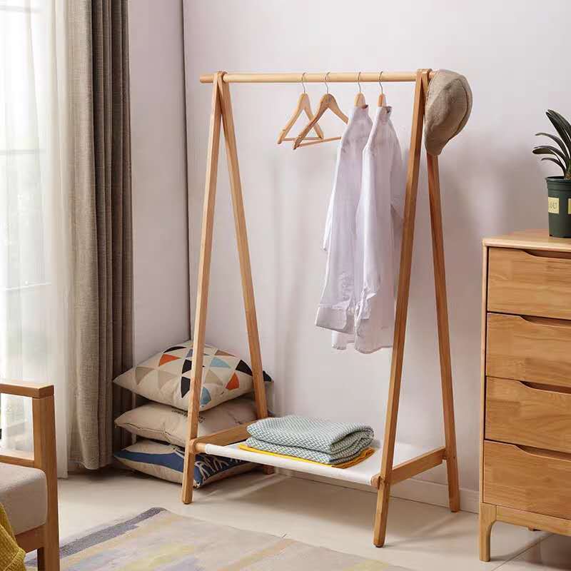 Simple Design Bamboo Garment Racks Wooden Coat Clothing Rack Wood Cat Hangers