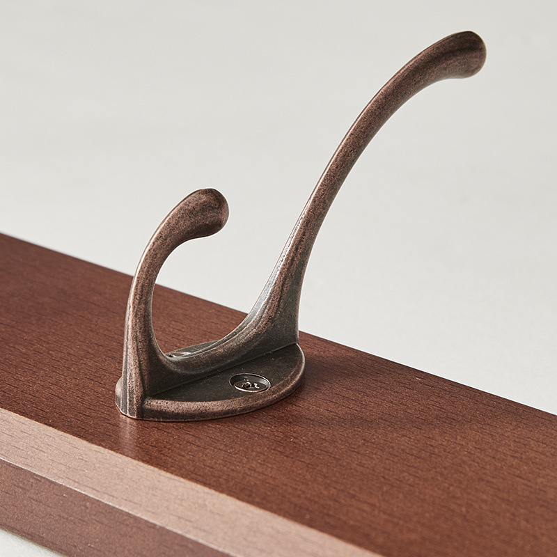 Rack with Shelf Walnut Wall Mounted Hooks Wood Piano Hanger Flip Down Wall Hook Rack Holder