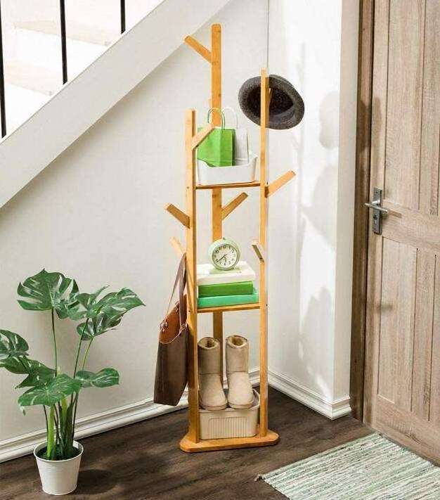 Wholesale Coat Tree Free Standing Industrial Style Coat Rack For Clothes Hats Backpacks