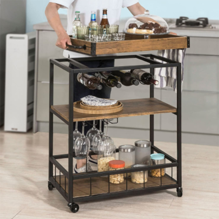 3-Tier Wire Shelving Bathroom Storage 3 Shelves Unit Metal Rack Kitchen Storage Rack With Wheels