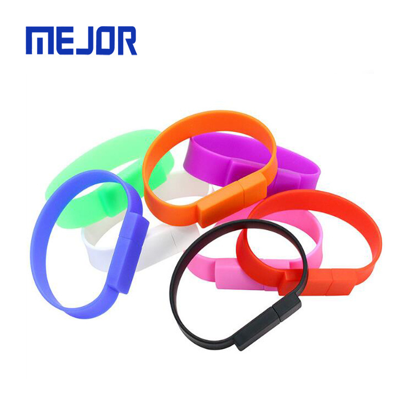 32G rubber Pen drive 16G flash disk OEM smart band 4G wristband 8 Color Silicone USB Bracelet