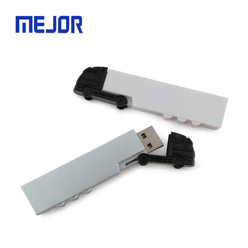 Long Trailer shape usb Pen 8GB plastic auto car 16g vehicle toy memory stick 4Gb truck USB drive