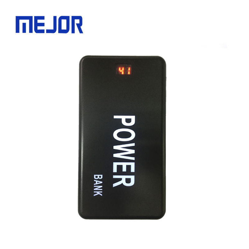 White brand logo powerbank LED display battery usb portable charger 10,000mah smart Power Bank slim