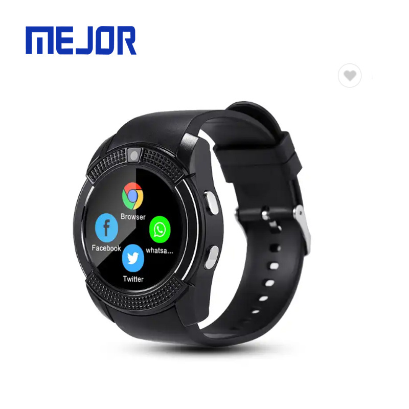 Man use mobile phone watches V8 rubber sports wrist band 3G card Fitness tracker 4G SIM smart watch