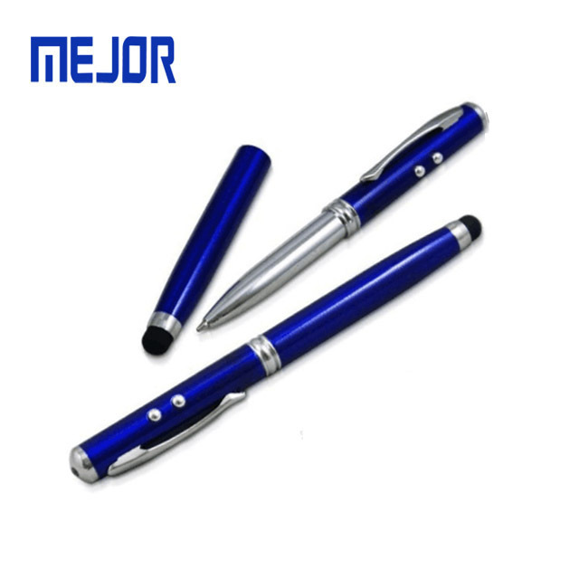 Red lazer pointer metal usb pens 4 in1 touch screen ball-pen white LED Pluma PPT laser stylus pen