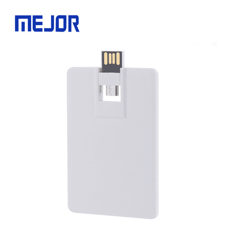 2mm Credit Card shape pen drive 16GB i-easy use 2 in 1 business flash disk 2.0 micro OTG usb card