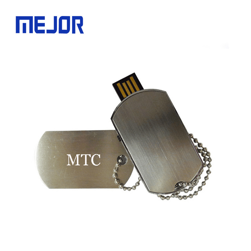 Military Necklace dog tag 8G memory stick 16g metal keychain 32G Souvenir army token Usb drive