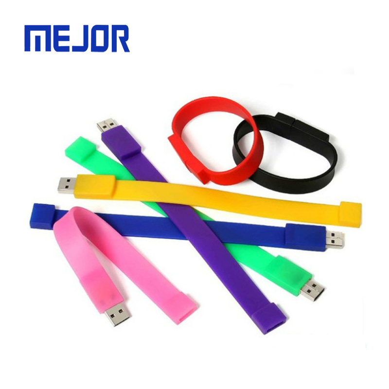 32G rubber Pen drive 16G flash disk OEM smart band 4G wristband 8 Color Silicone USB Bracelet