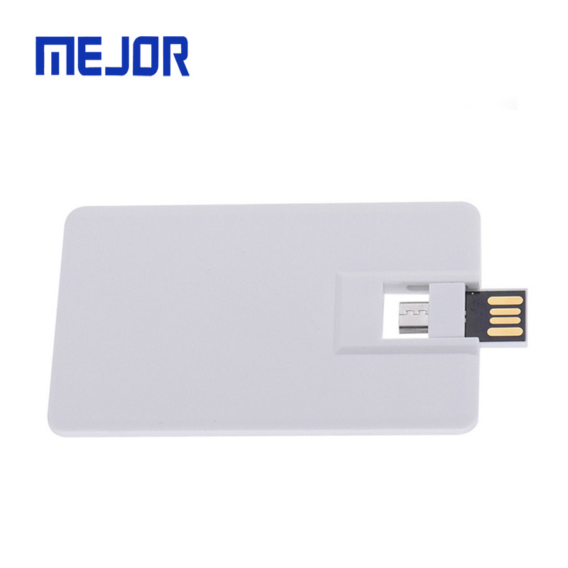 2mm Credit Card shape pen drive 16GB i-easy use 2 in 1 business flash disk 2.0 micro OTG usb card