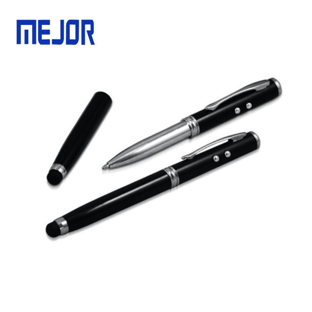 Red lazer pointer metal usb pens 4 in1 touch screen ball-pen white LED Pluma PPT laser stylus pen