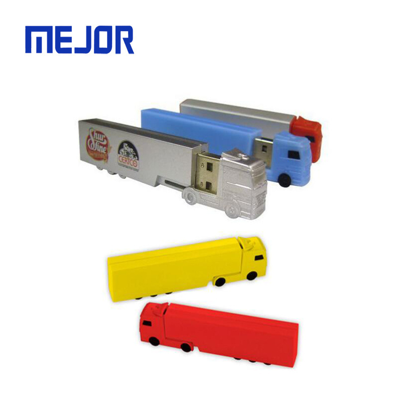 Long Trailer shape usb Pen 8GB plastic auto car 16g vehicle toy memory stick 4Gb truck USB drive