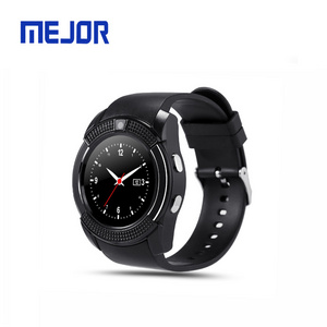 Man use mobile phone watches V8 rubber sports wrist band 3G card Fitness tracker 4G SIM smart watch