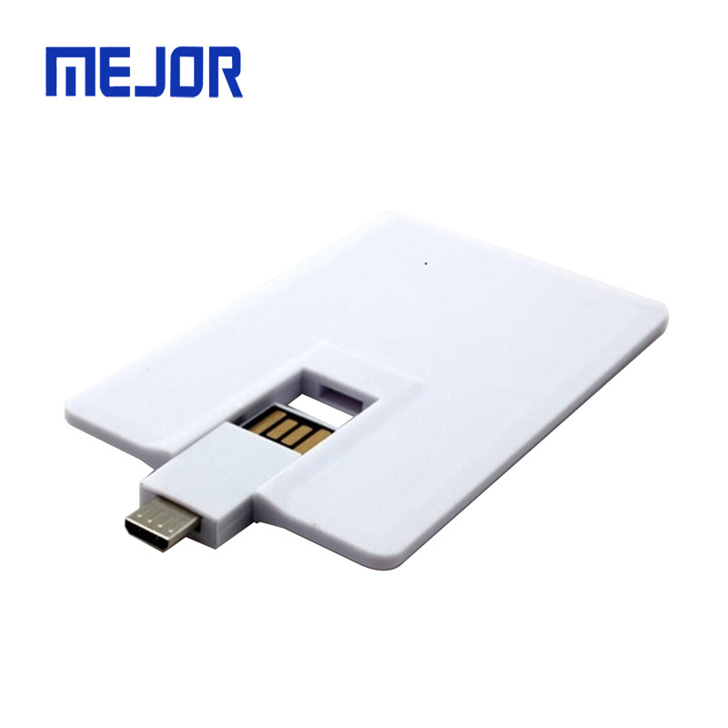 2mm Credit Card shape pen drive 16GB i-easy use 2 in 1 business flash disk 2.0 micro OTG usb card