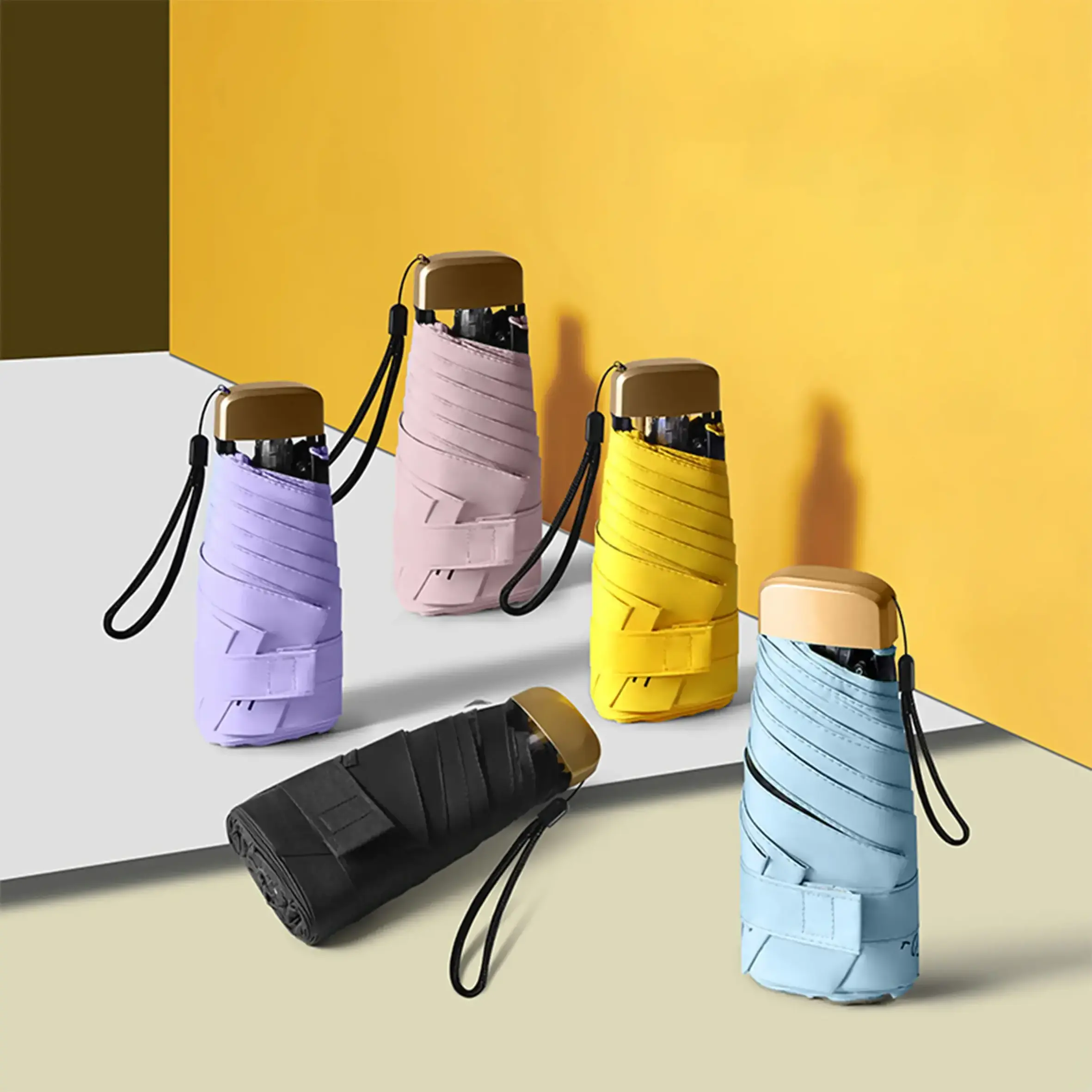 C492 New Creative Custom Capsule Umbrella Colorful  Mini Pocket Rain Umbrella High Quality Folding Sunscreen Umbrella For Women