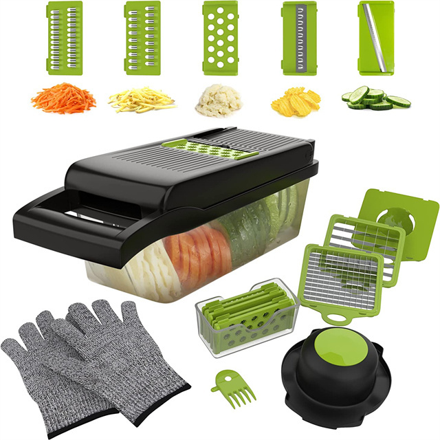 14 in 1 Mandoline Vegetable Slicer Vegetable Chopper Cutter Dicer Julienne Grater Cutter For Onion Garlic Carrot Potato Salad