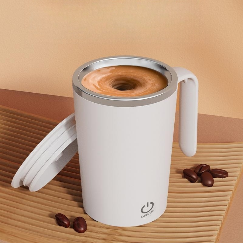 H43 New portable fresh stainless steel mixing cup magnetic stirring coffee mug 400ml rechargeable auto stirring Cup