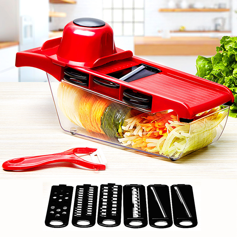 C692 Popular Kitchen Multifunctional Shredder Hand Protector Slicer Colorful Vegetable Chopper Cutter Potato Cube Chopper