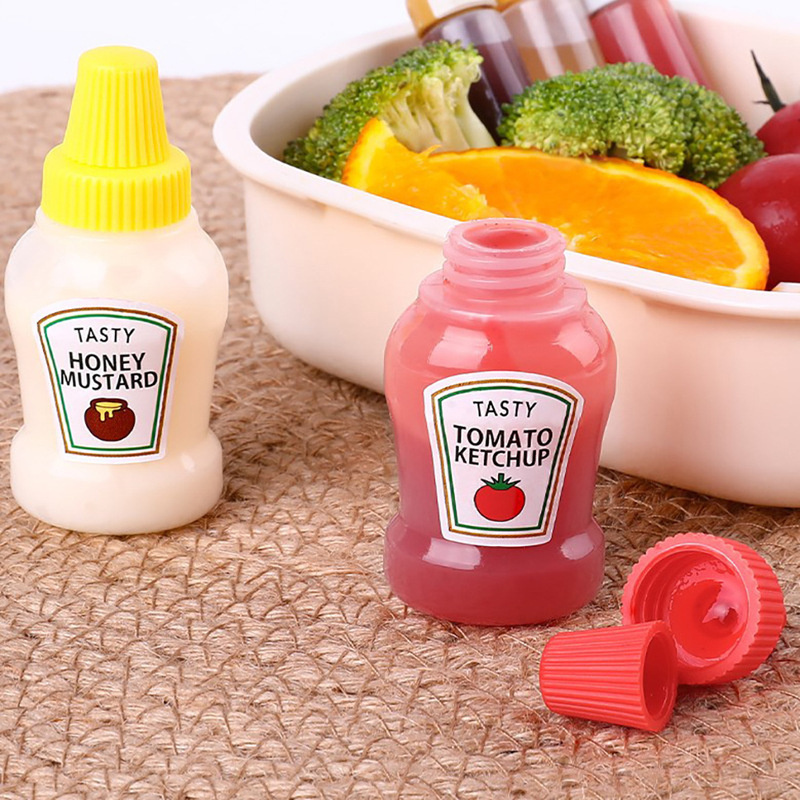 Cute Animals Mini Sauce Bottle Kids Bento Small Seasoning Bottles Plastic Tomato Ketchup salad dressing container