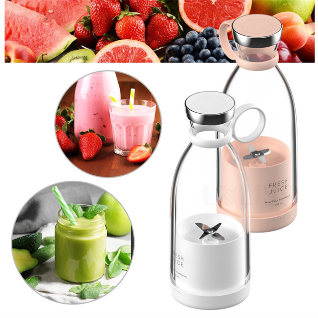 J035 Portable Electric Fresh Fruit Juicer Blender Cup Machine Usb Rechargeable Mini Smoothie Bottle Juice Blender With Blades