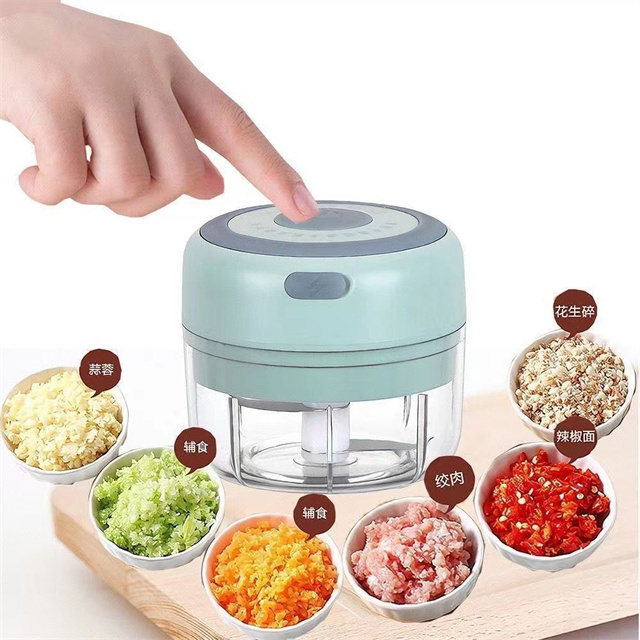 B947 Multifunction 250ml Onion Vegetable Garlic Press Chopper Mini Wireless Garlic Masher Smart Electric Meat Mincer