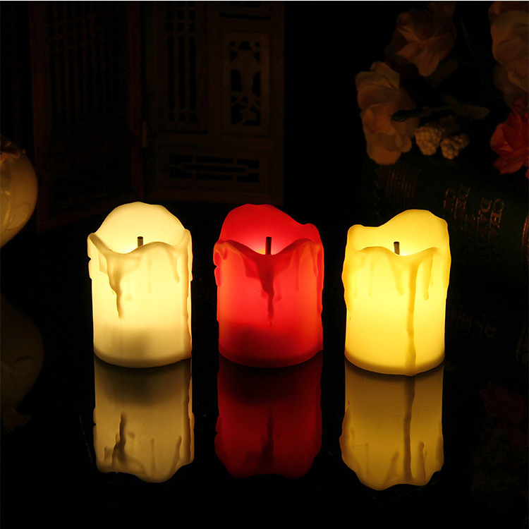 N982 Popular LED Flickering Flameless Tealight Candles White Small Candle Tea Lights Wedding Party Decora