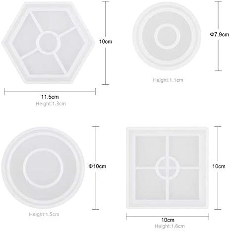 M139 DIY Home Decoration square Hexagon Round Epoxy Casting Silicone Coaster Molds For Resin